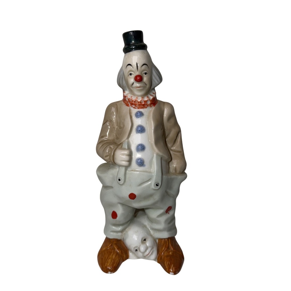 Vintage Artwork Porcelain Hobo Clown 7" Tall Figurine.‎